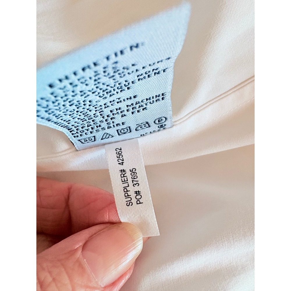 Y2K Ralph Lauren Sport White Cotton Stretch Crest Button Down Shirt Women SZ 14 - Picture 8 of 10